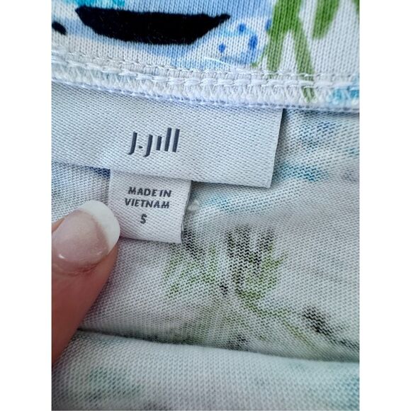 J.Jill Tropical Toile Print Easy Knit Seaside Vacation Skirt Size Small - Picture 4 of 8